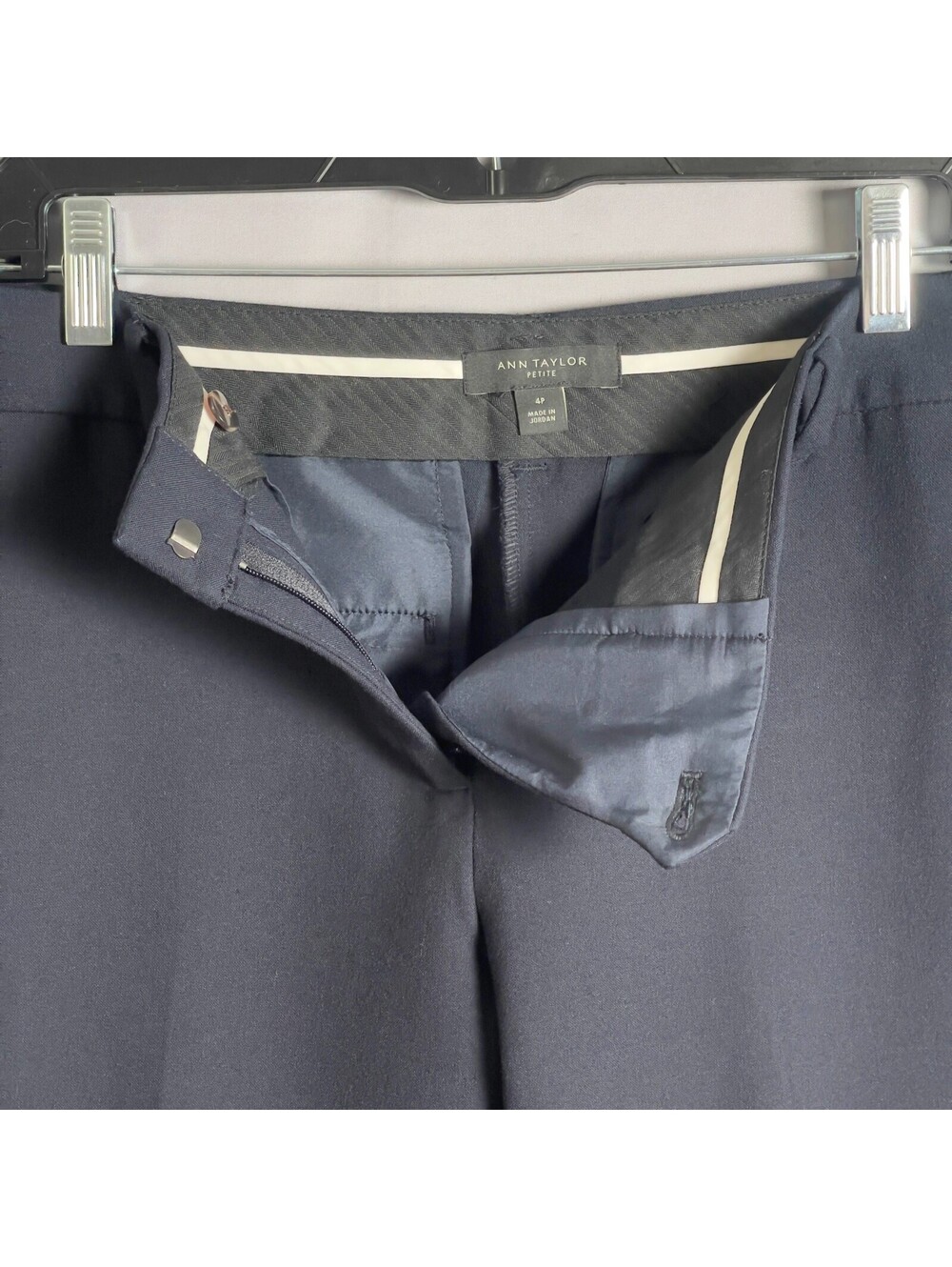 NWOT Ann Taylor Petite Navy Straight Ankle Dress Pants 4P Preppy